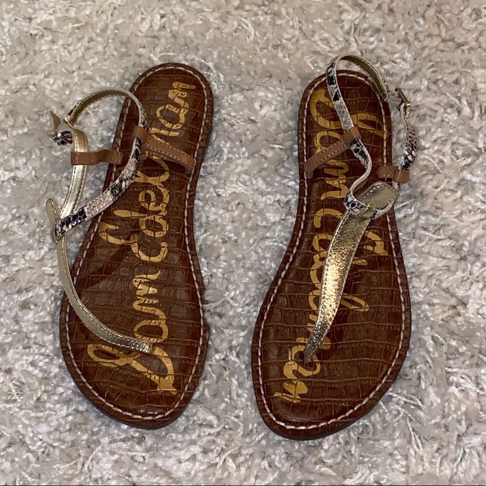 Sam Edelman Gold & Snakeskin Sandals